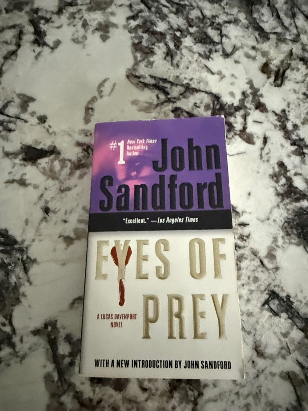 John Sandford "Eyes of Prey" Paperback Novel - Purple & White Cover